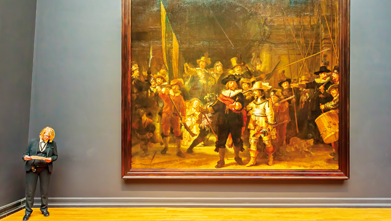 林布蘭在1642年完成的《夜巡》，是現今博物館最知名的收藏，也是17世紀巴洛克藝術的代表作。